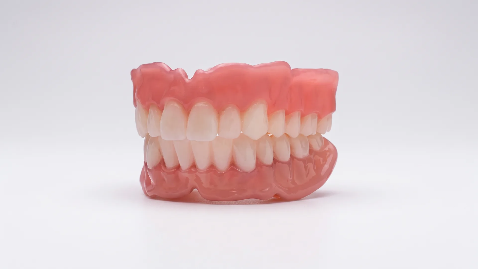 A complete set of upper and lower dentures