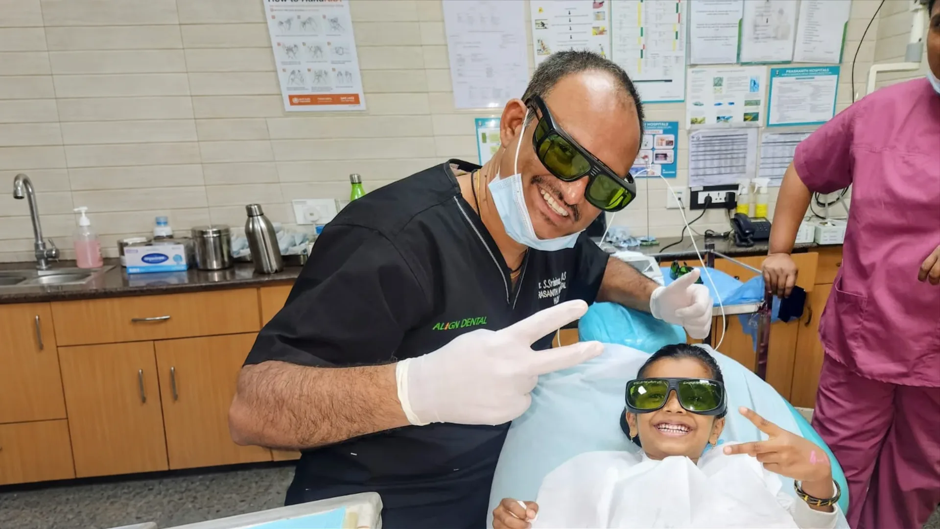Treating a young patient at the department